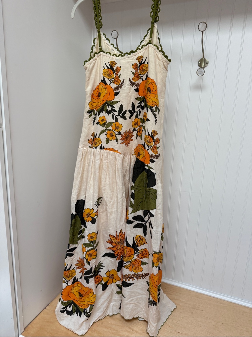 Farm Rio x Anthropologie Sleeveless V-Neck A-Line Maxi Dress Fall Crochet NWOT - Picture 9 of 14